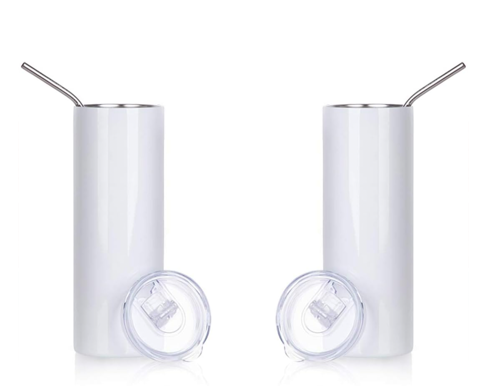 20oz Straight Skinny Tumbler with Straw (Two Pack)